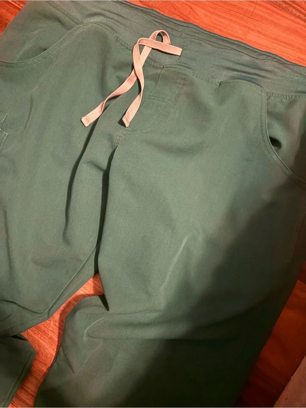 FIGS Technical Collection Scrub Pants XL Green Drawstring Medical Uniform (0606)